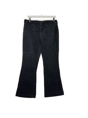 Express Jeans Juniors 13/14 Black Velvet Flare Pants Stretch 30" Inseam